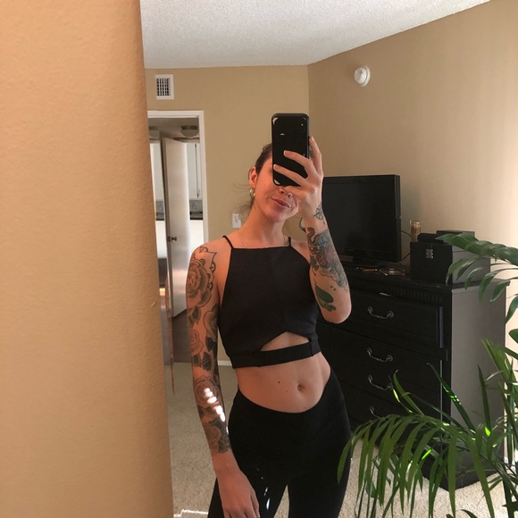 Forever 21 Tops - Sparkle Blue/Black Crop